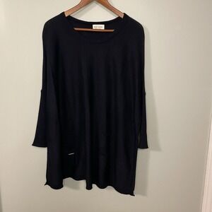 MER SEA Catalina Traveler Navy Oversized Lagenlook Pullover Woman OS